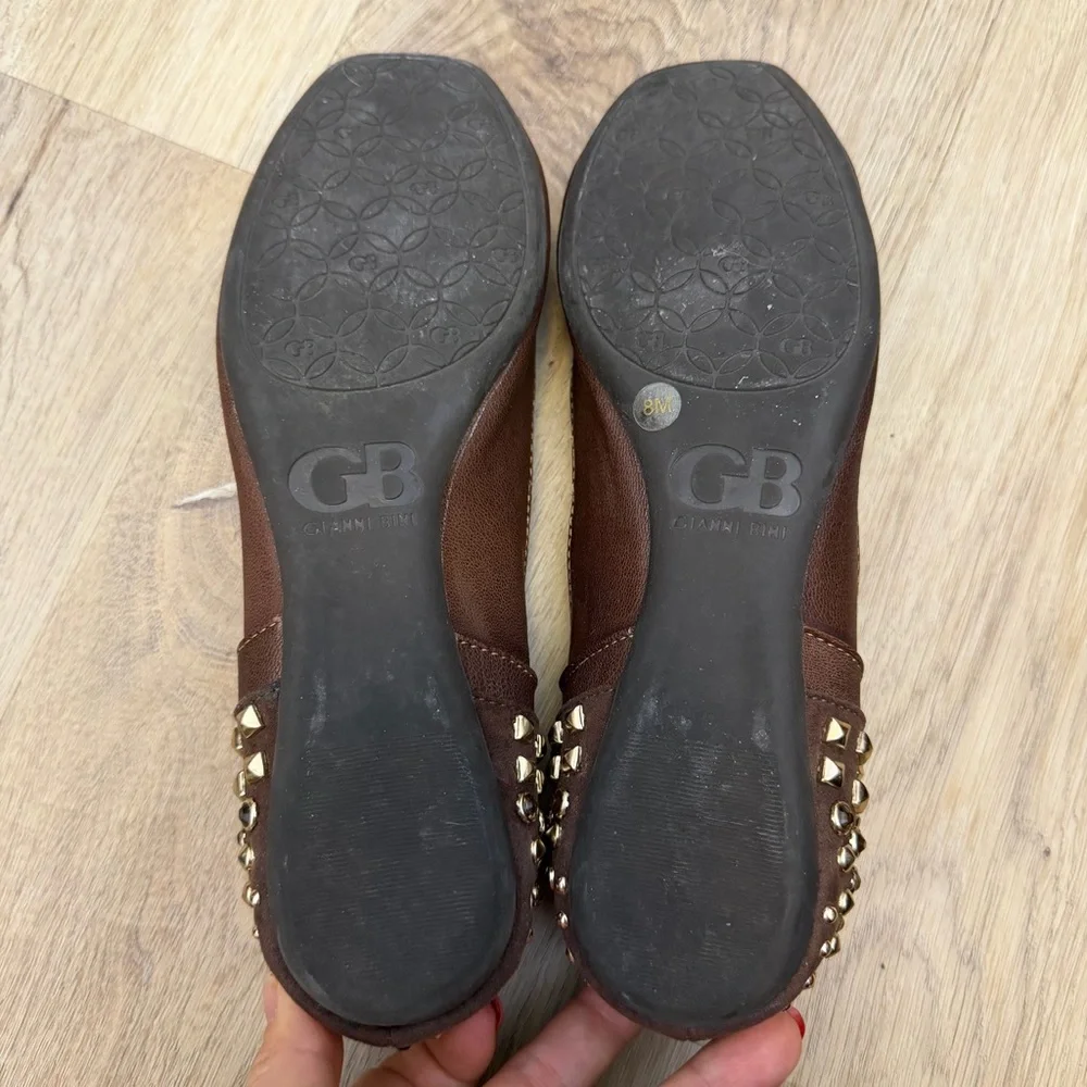 Gianni Bini Brown Studded Flats